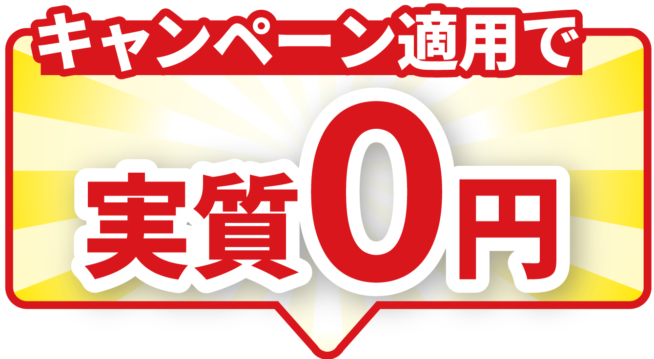 キャンペーン適用で実質0円